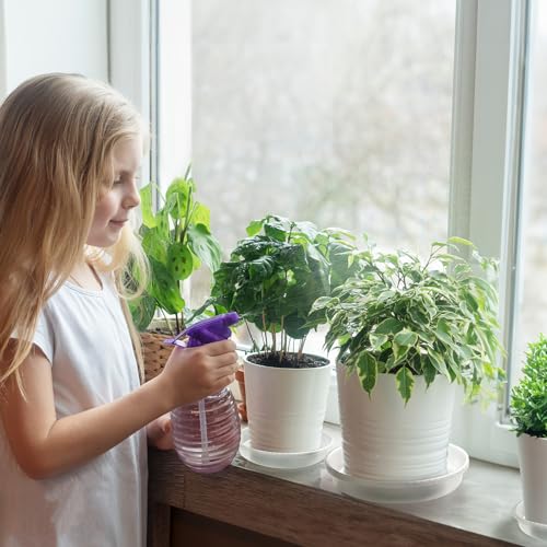 MUDEELA 6 Pack of 15 inch Plant Saucer, Durable Plastic Plant Trays for Indoors, Clear Plastic Flower Plant Pot Saucer, Made of Thicker, Stronger Plastic, with Taller Design - size: 15" - 6 Pack