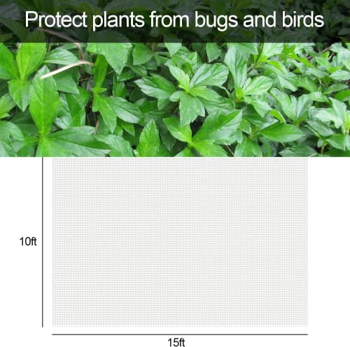 Alpurple Insect Bird Barrier Netting Mesh-10 x 15 Feet Garden Bug Netting Plant Cover for Protect Plant Fruits Flower from Insect Bird Eating - color: 10 X 15ft