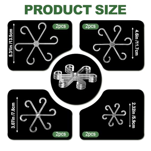 8 Pack Upgraded Plant Stem Support, Clear Plant Support for Indoor Plants, Monstera Plant Support, Reusable Plant Stabilizer, 4 Sizes Included Plant Accessories - color: Clear