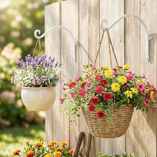 Heavy Duty Plant Bracket Outdoor: 12Inch 2 Pack Hanging Plant Hanger - size: 2W-12“2PCs