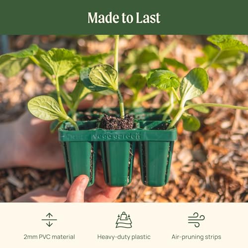 Vego garden Standard Seedling Trays Without Lids, 32 Pack for Seedlings Reusable Propagator Growing Starter Tray, Germination Trays Kit for Greenhouse/Garden (8-Cell per Tray) - size: 32 Packs, style: 8 Cells Standard Size