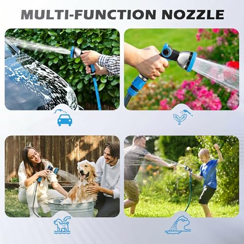 Garden Hose Nozzle High Pressure Leak Proof Spray Water Hose Nozzle Sprayer - color: Blue&Blue