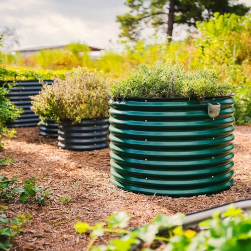Vego garden 32" Tall 42" Round Raised Garden Bed Raised Bed Planter Box for Vegetables Flowers Patio-Modern Gray - color: Modern Gray, size: 1IN1 Round