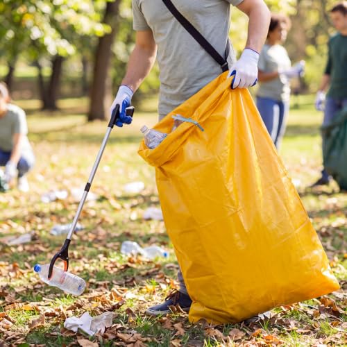 Faccito 2 Pack Litter Bag with Shoulder Strap Trash Leaf Bag Holder, Yellow - color: Yellow
