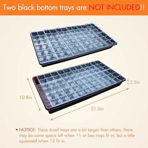 Gardzen 120 Pack 6 Cell Seed Starter Trays with Drainage Holes Clear - color: Clear, size: 120 Pcs