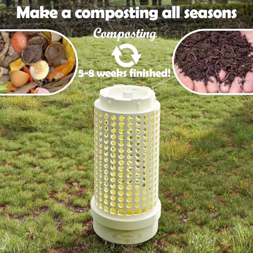 Underground Worm Farm, Garden Mini vermicomposting bin for use in Outdoor Gardening from Kitchen Food Waste, with Holes and lid, White (11.81x4.3x4.3IN) - size: 11.81x4.3x4.3IN (1PC)
