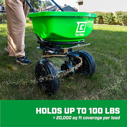 CHAPIN 89303C TurfPro 100 lb Lawn Spreader, Push, Seed and Fertilizer - style: 100Lbs, Stainless Steel