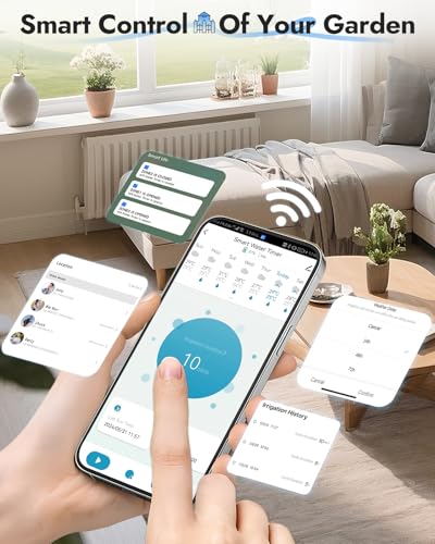WiFi Water Timer Brass Inlet, 1-Zone Smart Hose Faucet Timer App & Voice Control via 2.4GHz WiFi, Sprinkler Timers w/Auto/Manual/Rain Delay Modes for Garden/Lawn, Works with Alexa & Google Assistant - size: WiFi