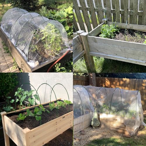 MAXPACE Greenhouse Hoops Kit, DIY 8ft Grow Tunnel, Fits Raised Garden Beds Up to 2.7ft Wide, 25 Pcs Rust-Proof Fiberglass Frame Support Rods for Row Cover, Shade Cloth, Frost Netting & Plant Stakes - size: S Pro+ (for Width: Less than 2.7')
