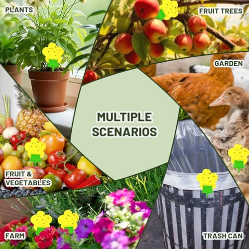 Qualirey 100 Pcs Fungus Gnat Sticky Traps Yellow Flower Shape for Plants