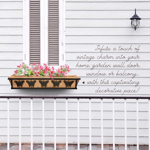 4-Pack 36IN Window Box Railing Hanging Planter Coco Liner Basket - color: 36in - Set 4