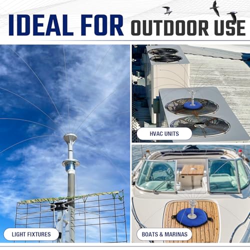 Salcod Bird Deterrent Outdoor, 360° Wind-Powered Stainless Steel Rods, 4ft - size: 4 ft