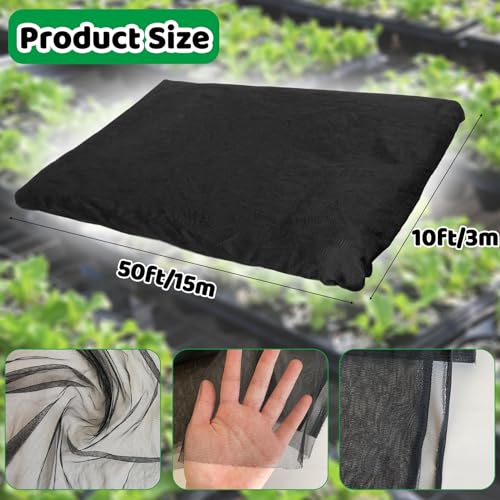 Mosquito Netting,10 × 50 Ft Mosquito Mesh Screen for Patio,Black - color: Black, size: 10 x 50 Ft - 1 Pack