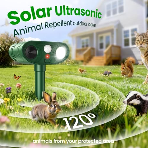 2026 Newly Advanced Solar Ultrasonic Animal Repellent Outdoor (4-Pack) - size: 4-Pack