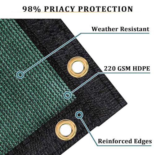 Shade&Beyond 3'x3'Customized Fence Privacy Screen 98% Blockage Heavy Duty 220 GSM Fencing Mesh Shade Net Cover for Wall Garden Backyard Outdoor Home Decoration, Customizable Dark Green - color: Dark Green, size: 3'x3'Customized