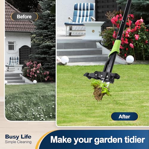 Yocada Stand Up Weed Puller Tool Heavy Duty 4 Manganese Steel Claws