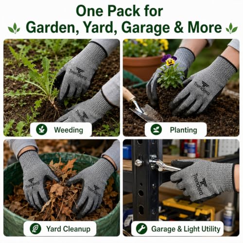 8 Pairs Gardening Gloves for Women Men, Latex Coated Work Gloves with Grip, Breathable Garden Gloves for Weeding Planting Yard Work, Reusable Outdoor Gloves Value Pack - size: Small-Medium