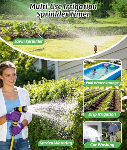 Brass 2 Zone Water Hose Timer, Waterproof Programmable Sprinkler Timer