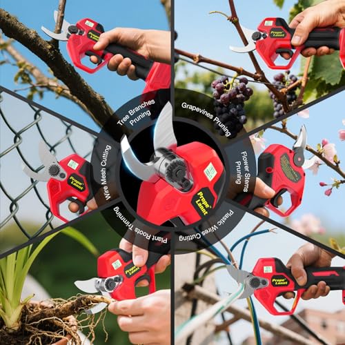 Pruning Shears Compatible with Milwaukee 18V Battery, SK5 Blade, 1.5" Cut - color: Red