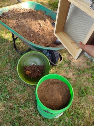 Voulosimi Metal Soil Sifter - 1/4" Mesh Screen Multi-Purpose Garden Sifter for Compost, Rock and Dirt - 11.8 x 9.8 inch - color: 11.8 x 9.8 inch