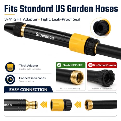 2026 High Pressure Hose Nozzle Sprayer for US Garden Hoses (2, Black)