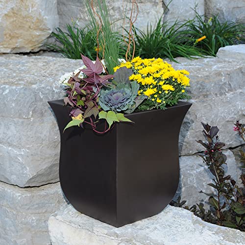Mayne 5873-ES Polyethylene Planter, Espresso 16x16 - color: Espresso