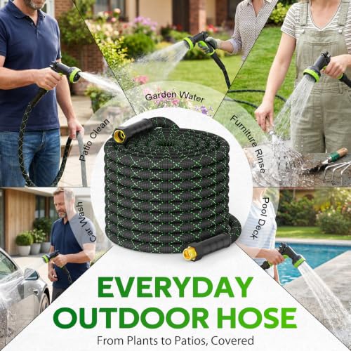 Garden Hose 75 FT, Non-Expandable Kink Free Water Hose,Lightweight - size: 75ft