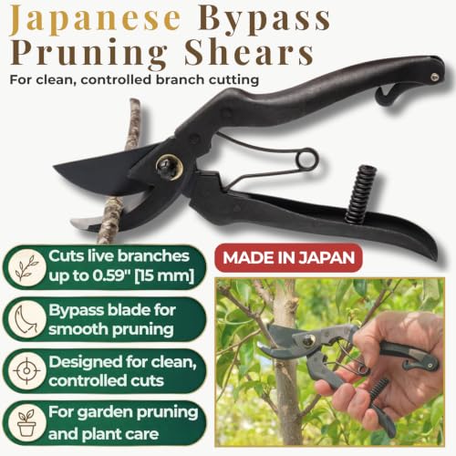 Wablade Japanese Pruning Shears, Bypass Garden Pruner 7.9", Made in Japan - style: Cusion-Spring Model