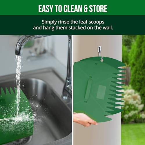 GardenHOME Leaf Picker Upper, Leaf Scoops Hand Rakes, Leaf Grabber Claws - style: green