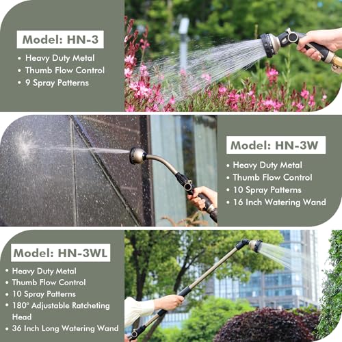 RESTMO Watering Wand Heavy Duty, 15-Inch Long Hose Nozzle Sprayer - color: Bronze