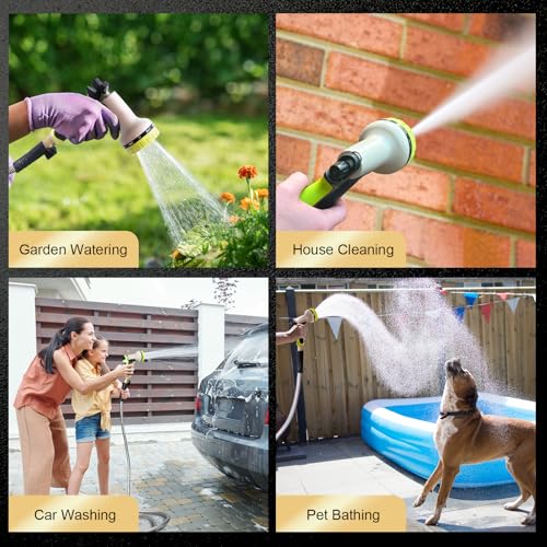Metal Garden Hose 50FT Stainless Steel Heavy Duty Flexible Lightweight Water Hoses Pipe with 10-Function Spray Nozzle and 3/4" Solid Brass Fittings No Kink Durable for Outdoor Yard & Lawn - size: 50FT
