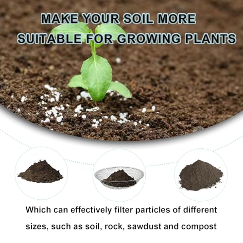 2PCS Soil Sifter for Gardening, Rock Sifter for 5gallon,Compost Sifter Dirt Sifter,Captures Dirt Rocks Sawdust - color: 2PCS (1/4in, 1/8in)