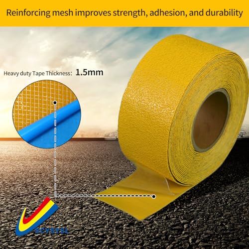 Reflective Pavement Marking Tape Slip-Resistant and Durable, Heavy-Duty Rubber Base for Outdoor Applications, Perfect for Driveways, Walkways, and Parking Areas (Yellow, 4 Inch X 36 Feet) - size: 4 Inch x 36 Feet
