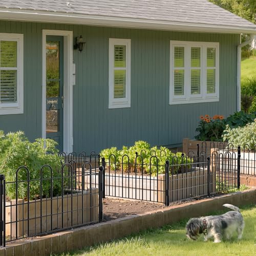 DurayLoly 10 Panels Garden Fence, 11.8" H 16.4ft Animal Barrier 1" Gaps - size: 10 Panels 11.81in (H) X 16.42ft (L)