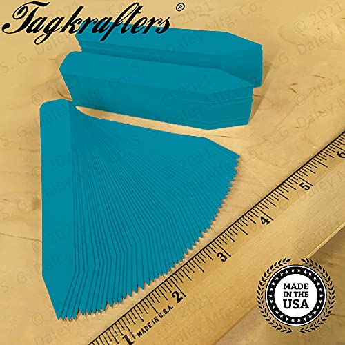 4" x 5/8" Turquoise Premium Pot Stakes - 300 Pcs - Plastic Plant Tags and Labels - Nursery Garden Tree Labels Waterproof Writeable | Made in The USA |