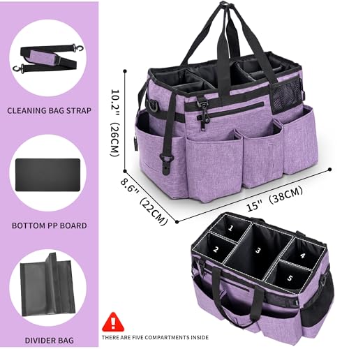 IBVIVIC Wearable Cleaning Caddy Bag for Cleaning Supplies, Purple - color: Purple