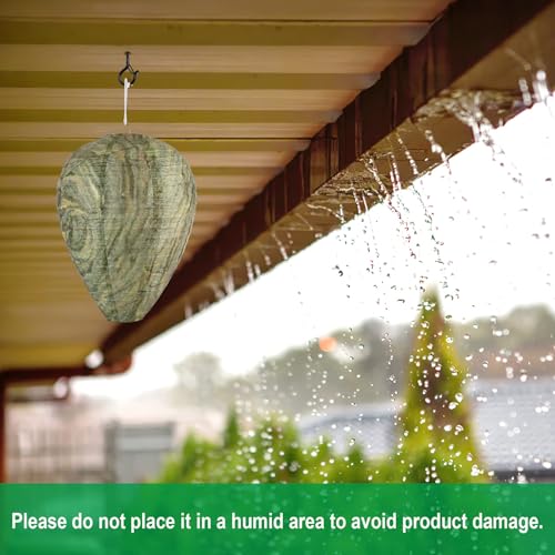 DECYOOL 8 Pack Paper Fake Wasp Nests Decoys for Yellow Jackets - color: Green