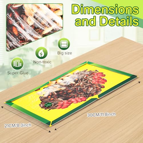 6 Pcs Sticky Mouse Traps, 8.3 x 11.8 Inch Extra Large Glue Boards, Non-Toxic, Ready-to-use Indoor Rodent for Mice Rats, Nut Print