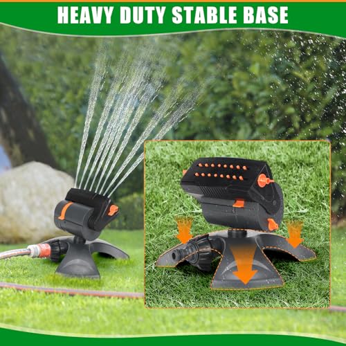 Reallnaive 3 Pcs Adjustable Oscillating Sprinkler ABS Weighted Base - style: Weighted Base