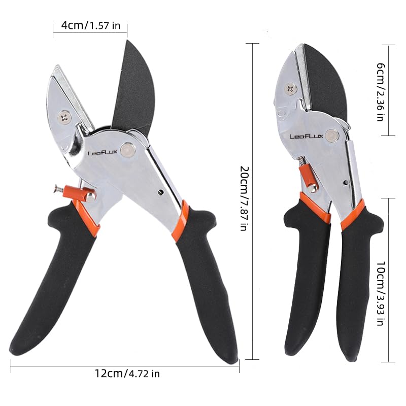 LeafLux 8" Professional Heavy Duty Anvil Pruning Shears with Anti-Rust SK-5 Blades, Garden Shears for Dry Stems and Small Branches, Gardening Scissors, Clippers for Wood, Non-Slip Handle. | LFXP1108S - color: 1108s