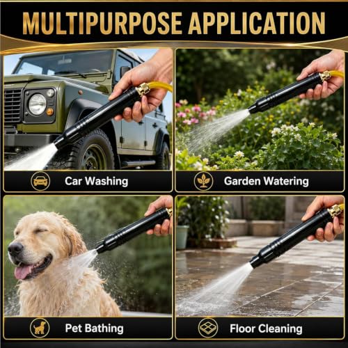 High Pressure Hose Nozzle for Garden Hoses, Adjustable Hose Nozzle Accessories for Fittings, Spray Nozzles for Car Washing, Yard, Garden, Window, and Outdoor Cleaning 2 Pack