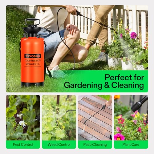 VIVOSUN 1.85-Gallon Pump Pressure Sprayer - color: Orange, size: 1.8 Gallons