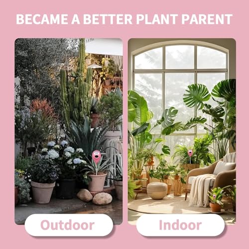 Soil Moisture Meter, Garden Plant Water Meter, Plants Moisture Meter, Lawn Soil Tester, Soil Water Gauge for Potted Plants, Plant Moisture Monitor No Battery Required Free Plant Watering Guide - color: PINK+PINK