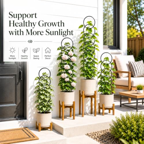 24 Inch Plant Trellis Indoor for Climbing Plants, Metal Plant Trellis