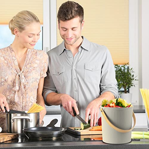 Compost Bin Kitchen, LALASTAR Countertop Compost Bin with Lid, Made of Sustainable Bamboo Fiber, Odorless Indoor Compost Bin, 1 Gallon, Grey - color: Gray