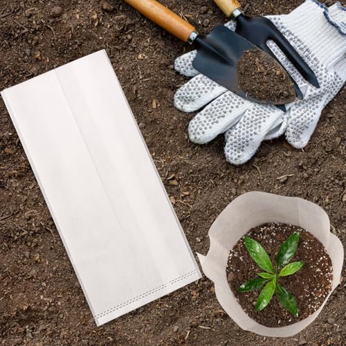 Fabric Grow Bags - 11.8x12.6 inches Breathable Seed Starter Plant Grow Bags for Seedling Pots, Nursery Pots for Plants, 100pcs - color: White, size: 11.8"x12.6"/Pack of 100