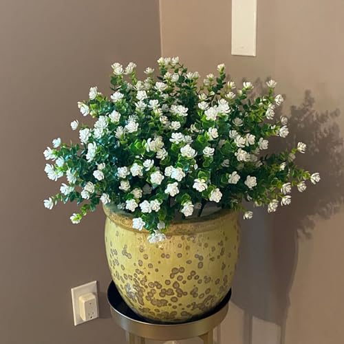 Artificial Flowers for Outdoor Planters, UV Resistant White 12 Bundles - color: Aurora- White