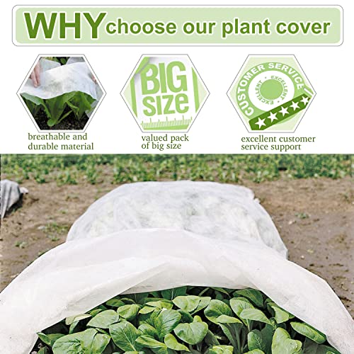 Plant Covers Freeze Protection 10x20ft Floating Row Cover 0.9oz/yd² Plant Covers for Winter Garden Fabric for Cold Sun Protection - size: 10x20ft