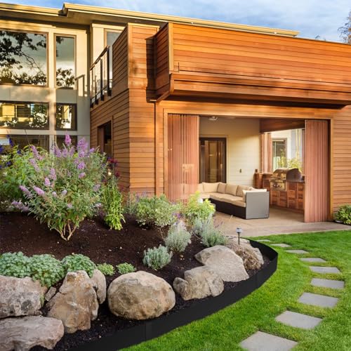20ft. 40" L × 6" H Metal Landscape Edging, 6 Pack Garden Border - color: Black, size: 6 inches