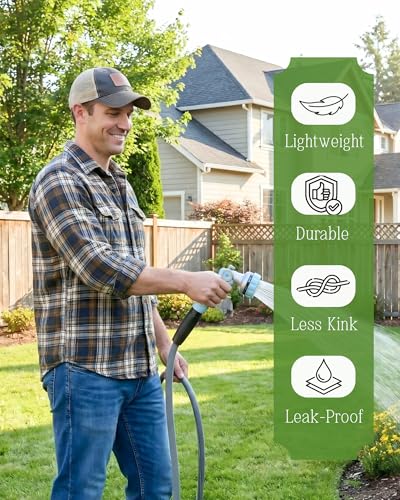 Flexible Garden Hose 50 FT, Lightweight Water Hose for Gardening, 5/8 Inch - size: 50 FT